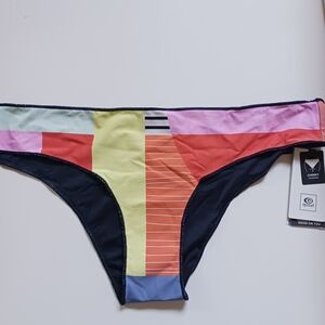 Ripcurl Women  Multicolor Striped Bikini Bottom SZ  L NWT